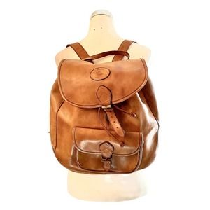 Vintage GH Bass Tan Leather Backpack